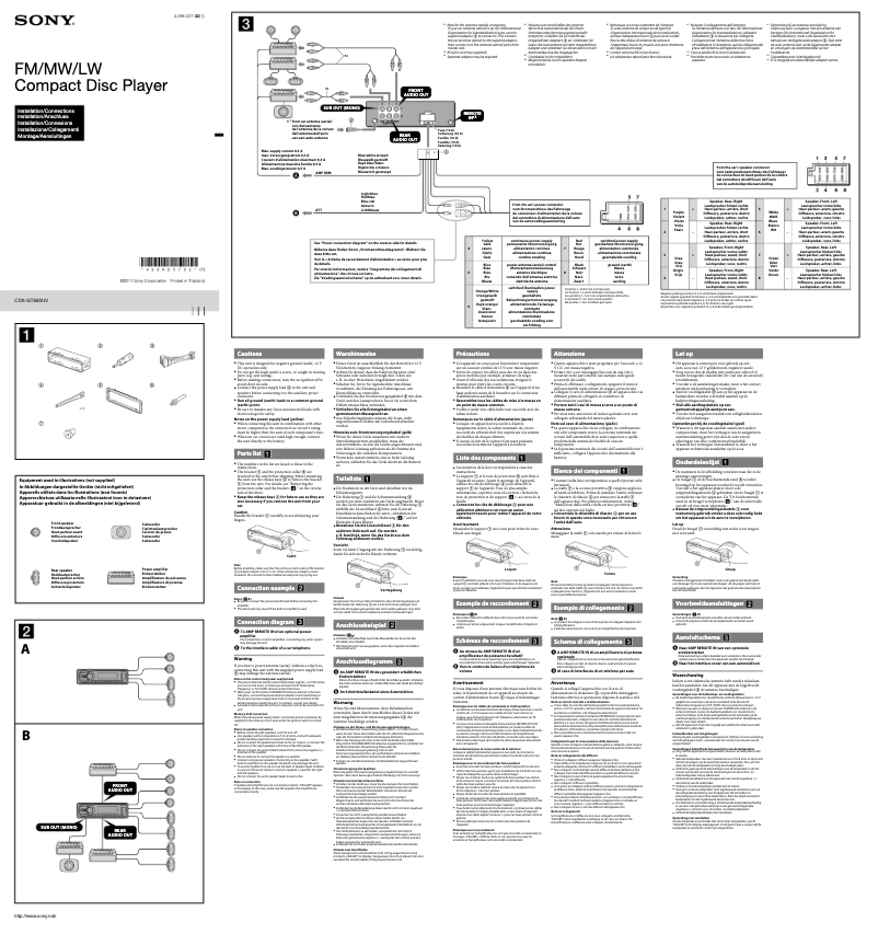 Image de la première page du manuel de l'appareil CDX-GT660UV