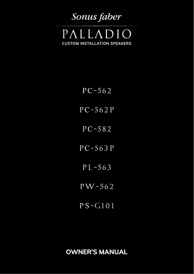 Page 1 de la notice Manuel utilisateur Sonus Faber Palladio PC-563P