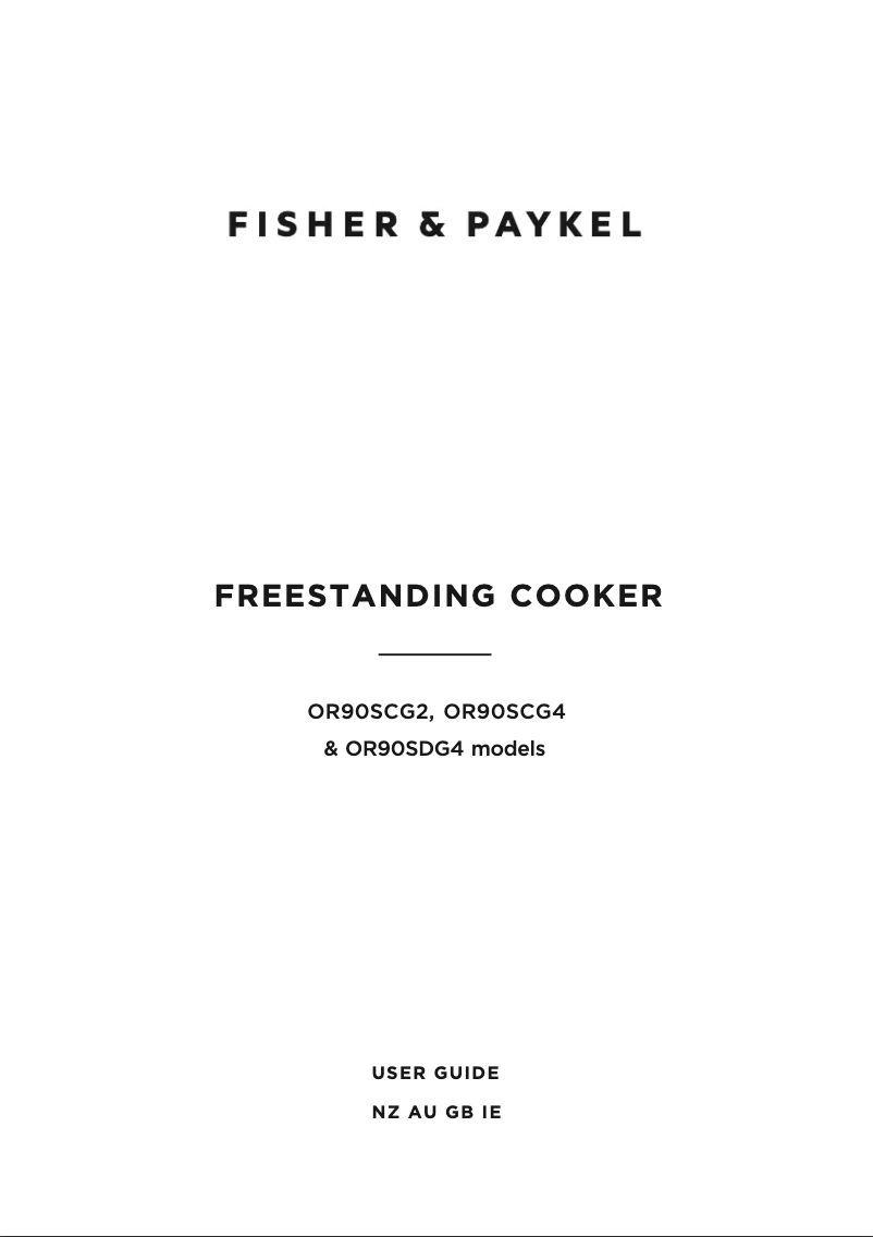 Page 1 de la notice Manuel utilisateur Fisher & Paykel OR90SCG4W1