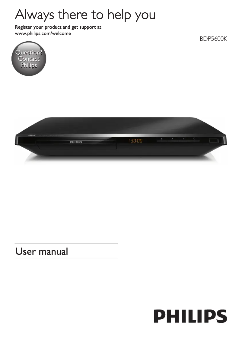 Page 1 de la notice Manuel utilisateur Philips BDP5600K