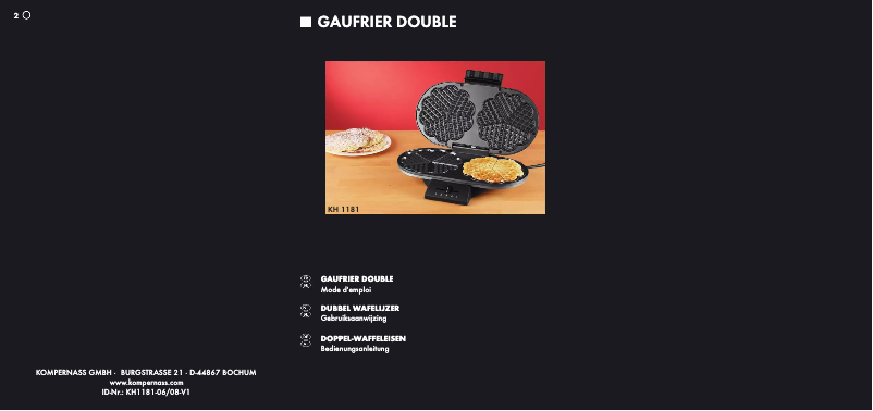 Page n°1 - Manuel utilisateur Bifinett KH 1181