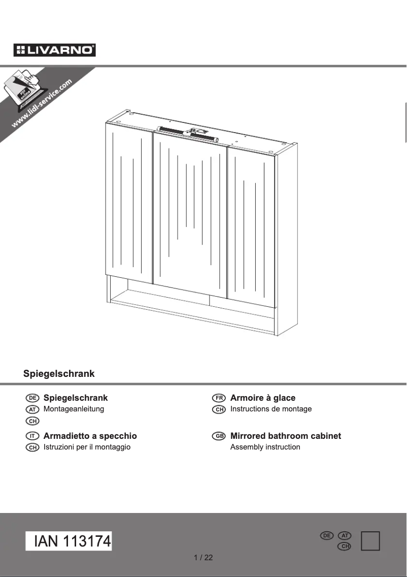 Page 1 de la notice Manuel utilisateur Livarno Lux IAN 113174
