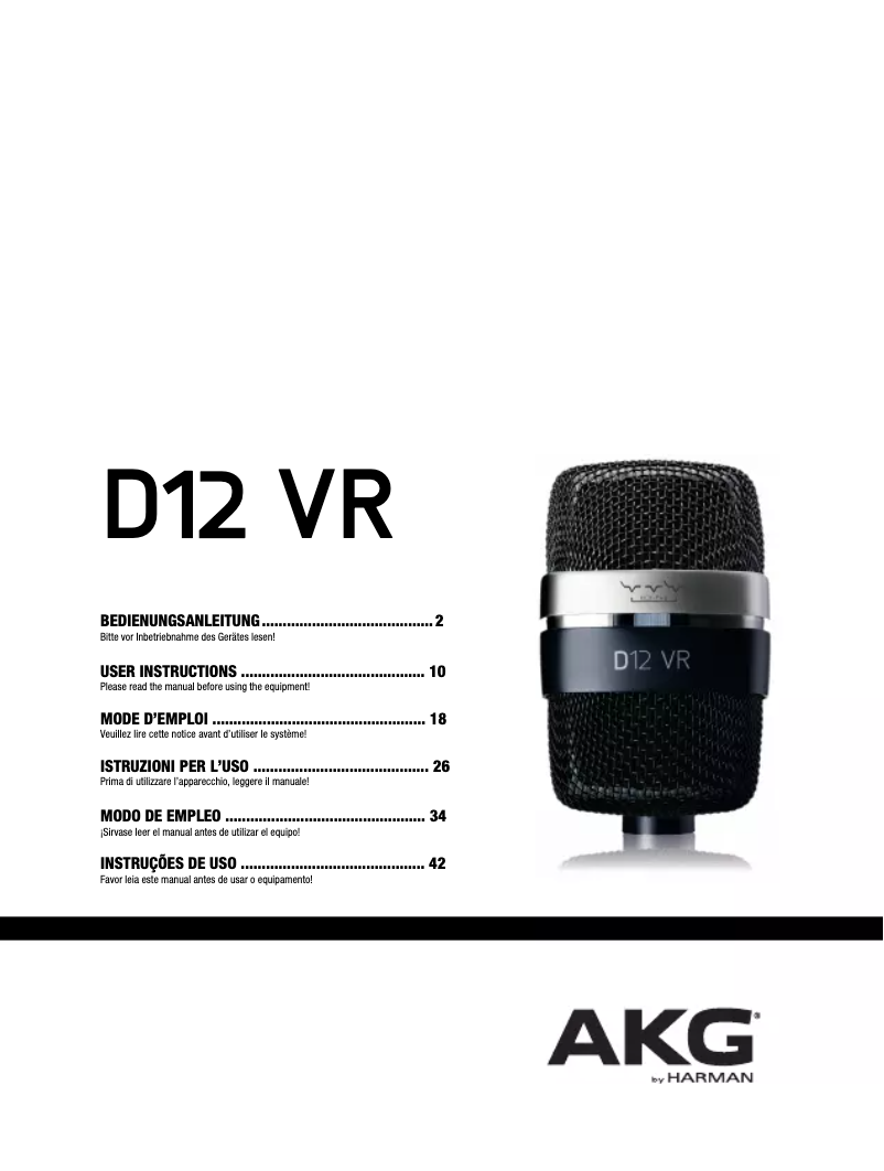 Image de la première page du manuel de l'appareil D12 VR
