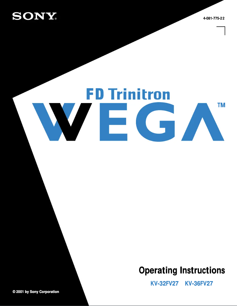 Page 1 de la notice Manuel utilisateur Sony KV-36FV27