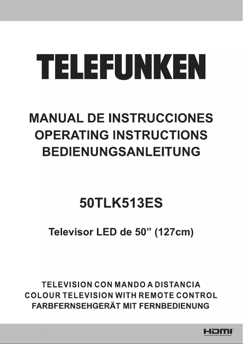 Page n°1 - Manuel utilisateur Telefunken 50TLK512ES