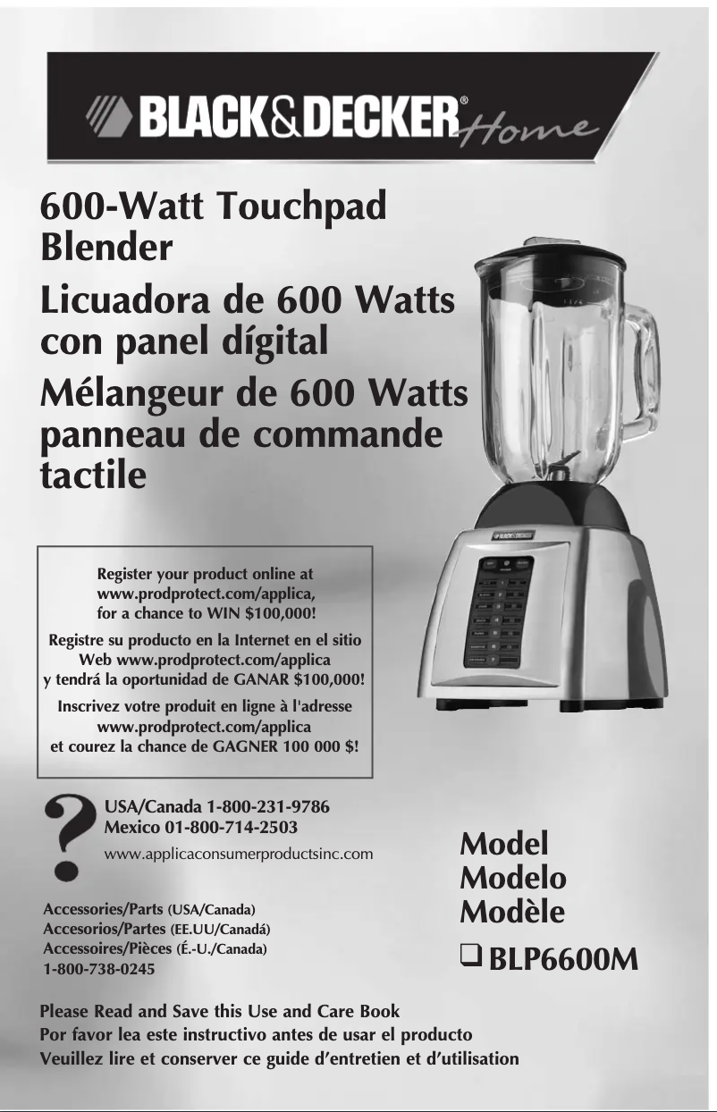 Page 1 de la notice Manuel utilisateur Black & Decker BLP6600M