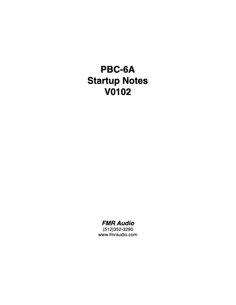 Image de la première page du manuel de l'appareil PBC-6A