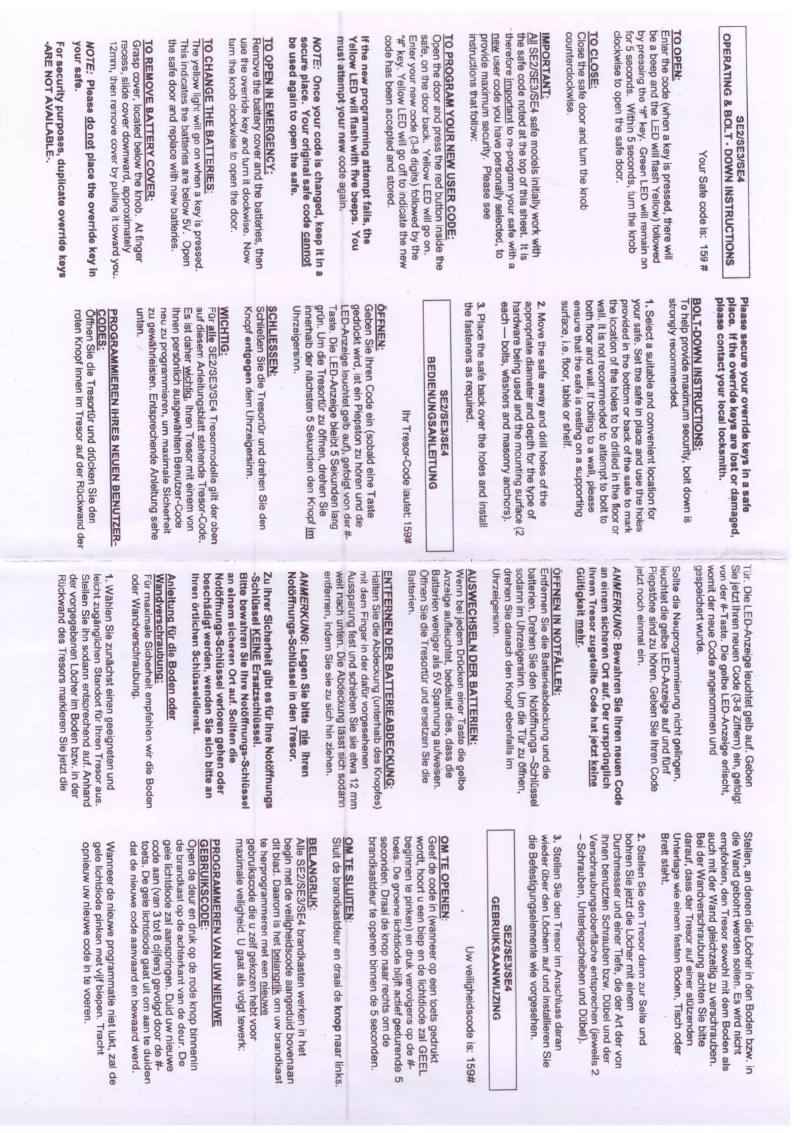 Page n°1 - Manuel utilisateur Filex SE3