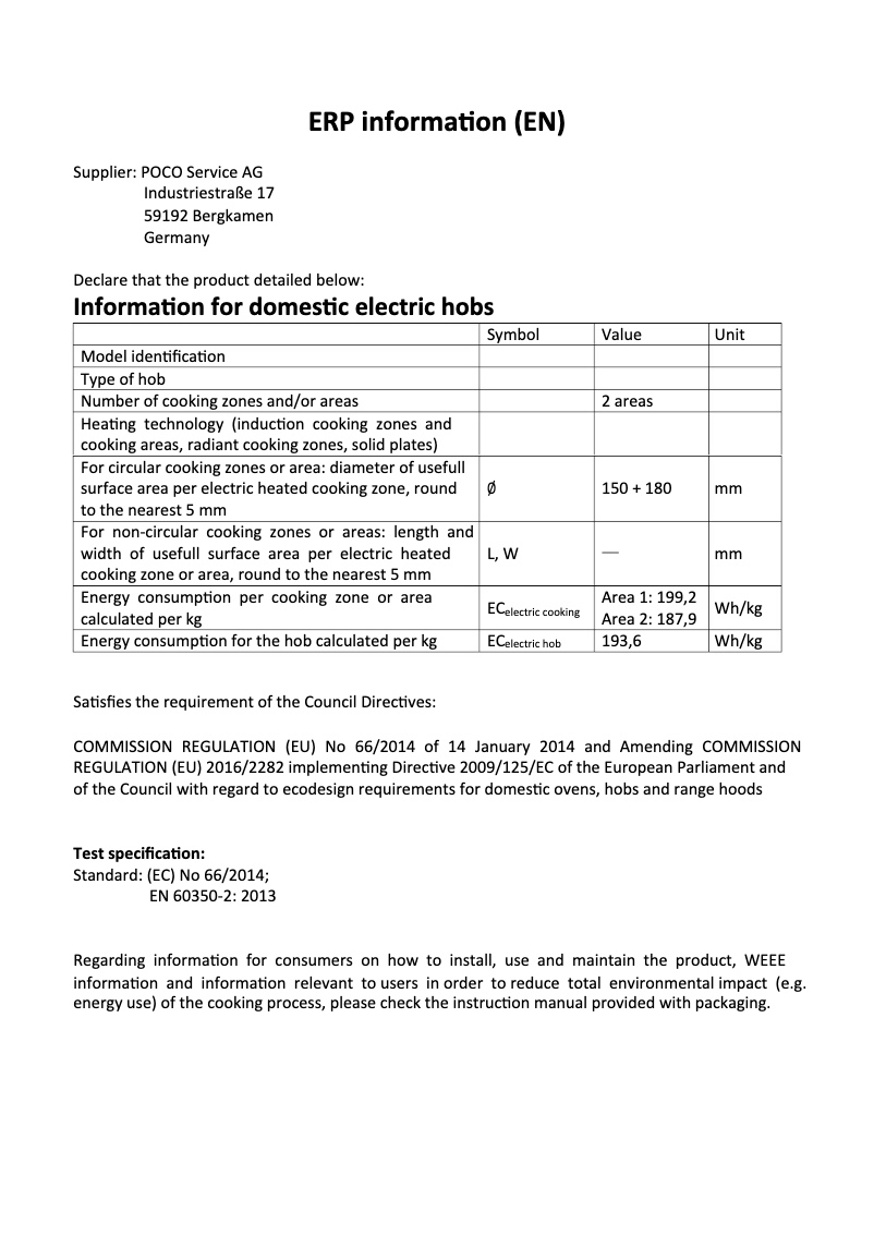 Page 1 de la notice Fiche technique Emerio HP-108924.2