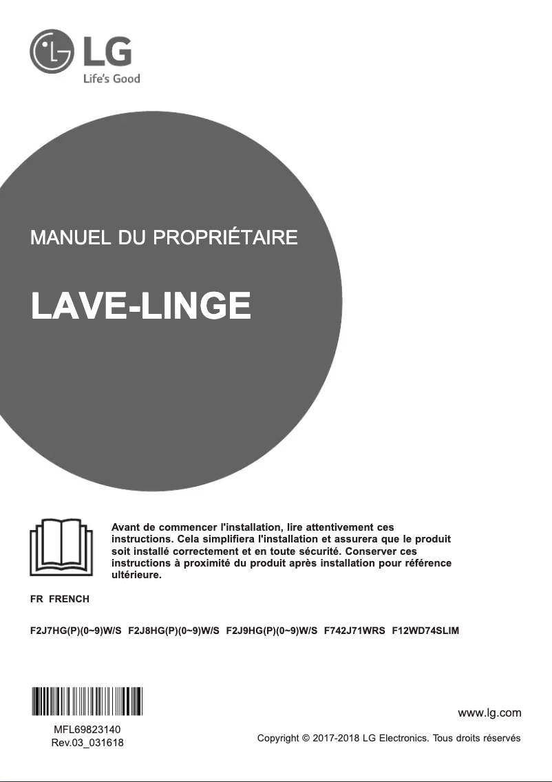 Page n°1 - Manuel utilisateur LG F742J71WRS
