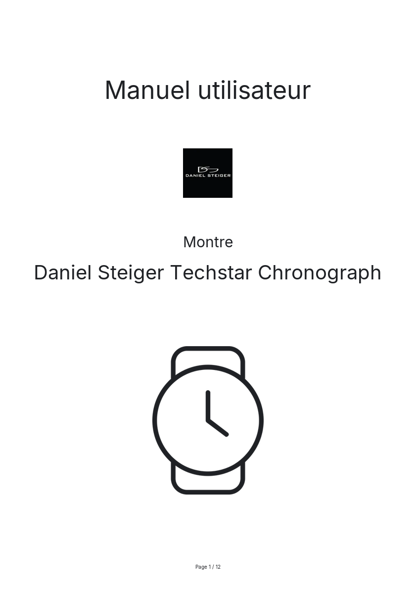 Image de la première page du manuel de l'appareil Techstar Chronograph