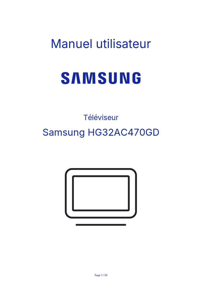Page n°1 - Manuel utilisateur Samsung HG32AC470GD