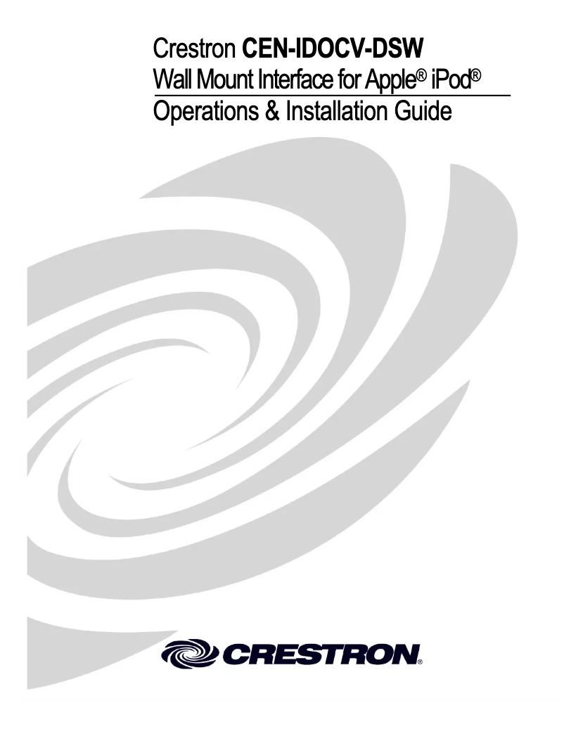 Image de la première page du manuel de l'appareil CEN-IDOCV-DSW-W-T