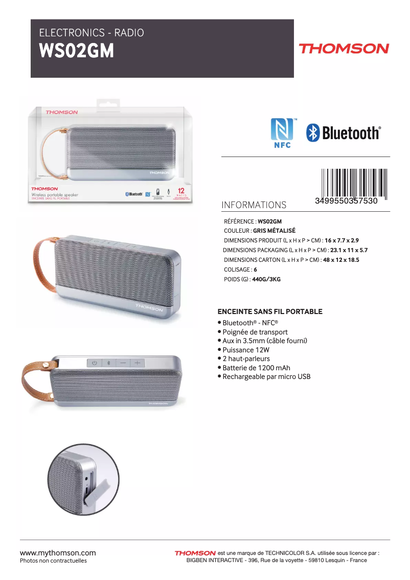 Image de la première page du manuel de l'appareil WS02GM