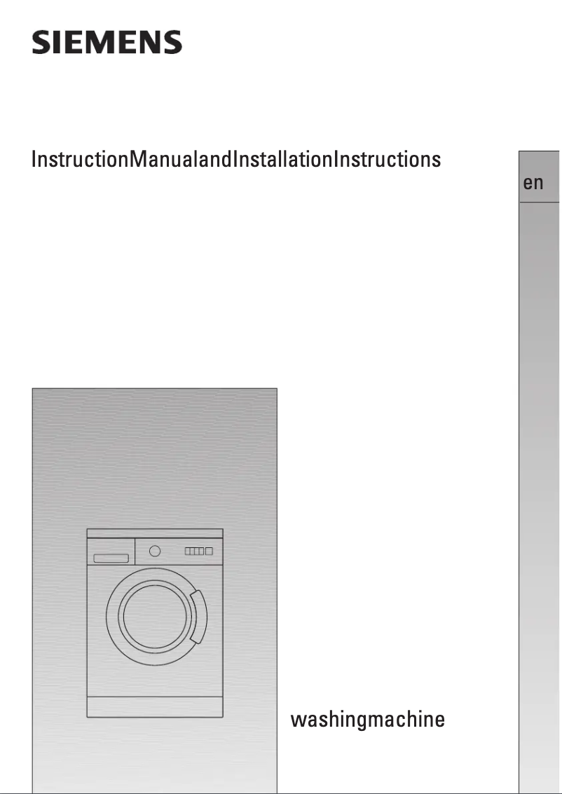 Page 1 de la notice Manuel utilisateur Siemens WXSP1240XSP1240