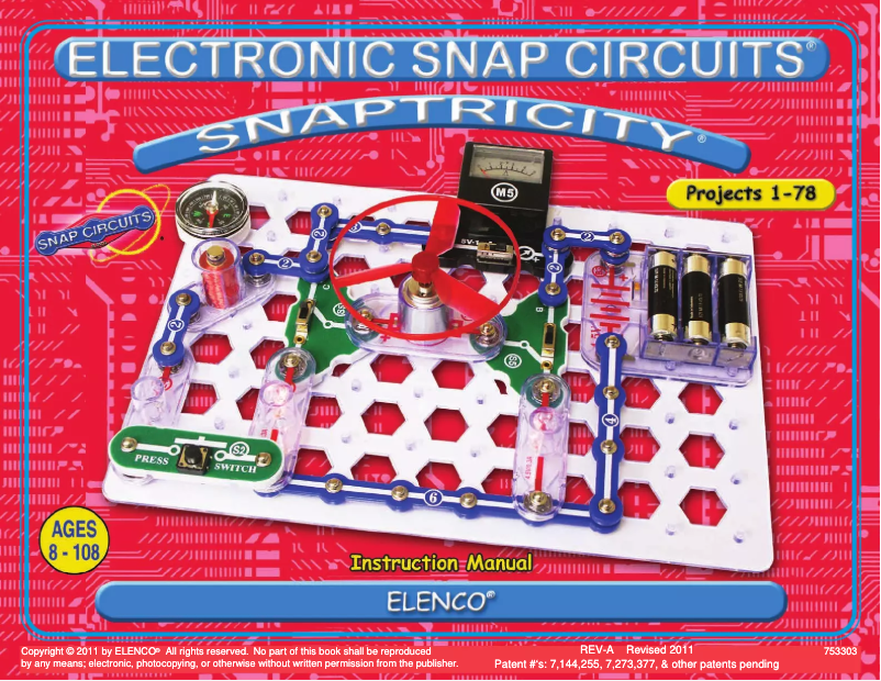 Page 1 de la notice Manuel utilisateur Snap Circuits Snaptricity SCBE-75