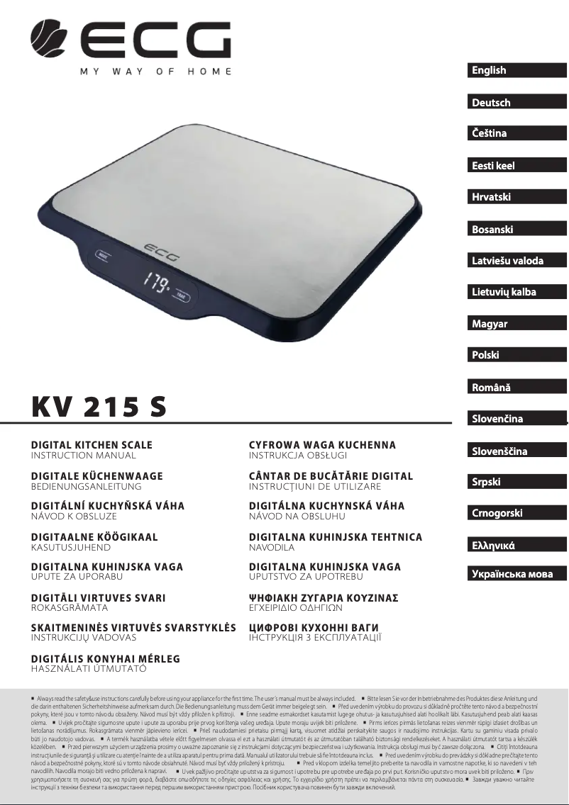 Page n°1 - Manuel utilisateur ECG KV 215 S
