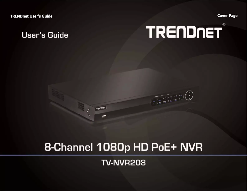 Page n°1 - Manuel utilisateur TRENDnet TV-NVR208