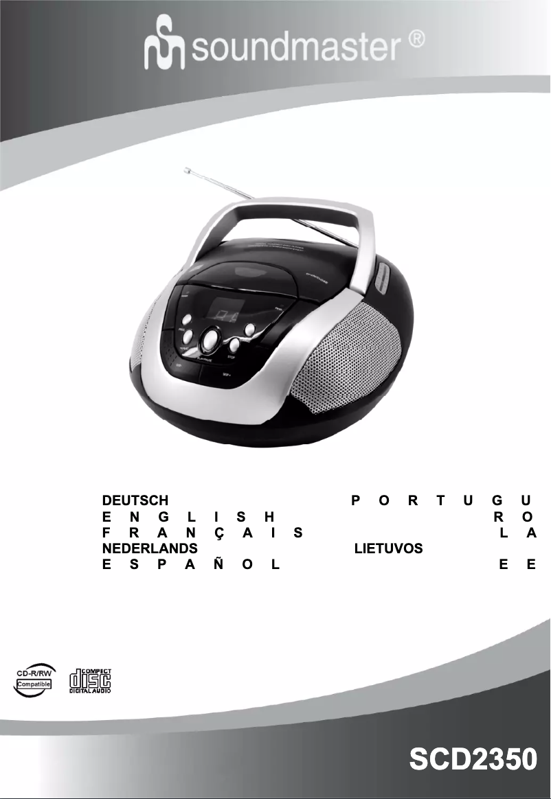 Page 1 de la notice Manuel utilisateur Soundmaster SCD2350