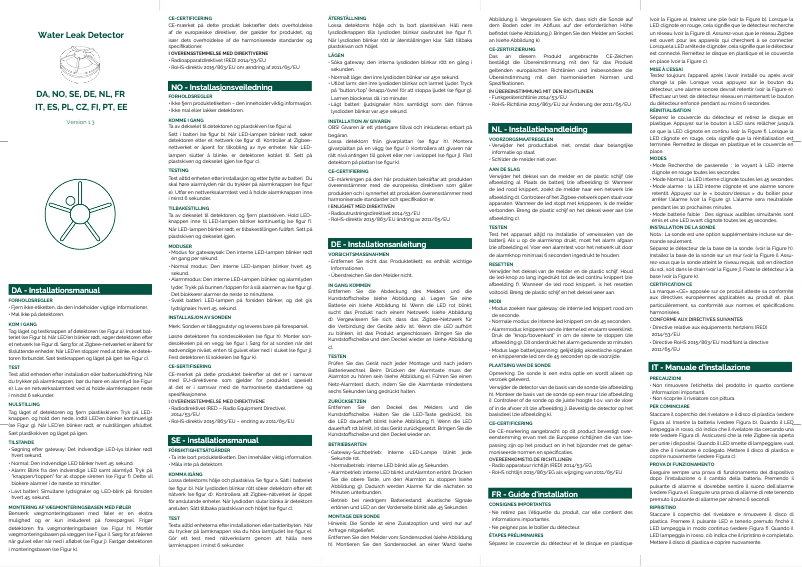 Page n°1 - Manuel utilisateur Frient Water Leak Detector