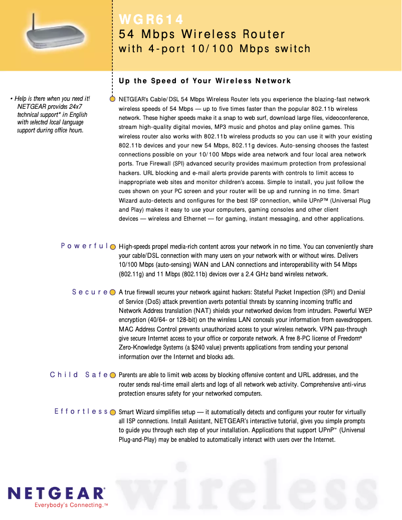 Image de la première page du manuel de l'appareil WGR614