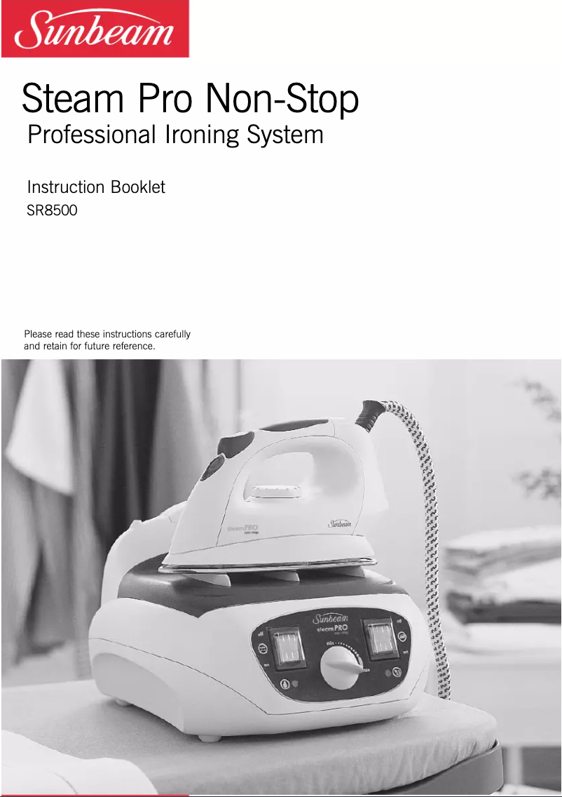 Page 1 de la notice Manuel utilisateur Sunbeam Steam Pro Non-Stop SR8500