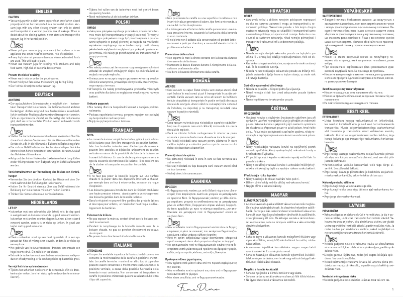 Page 1 de la notice Manuel utilisateur Fine Dine 445822