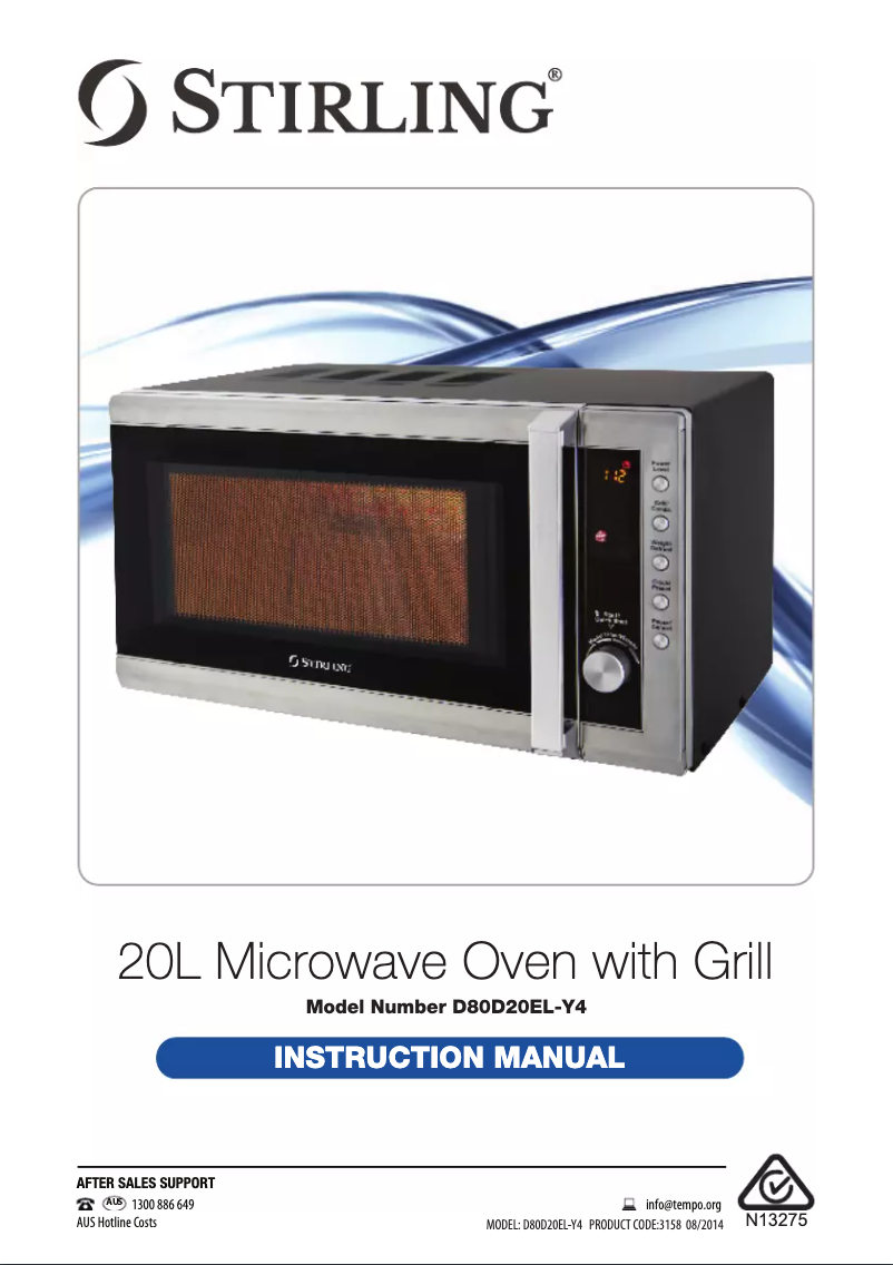 Image de la première page du manuel de l'appareil D80D20EL-Y4