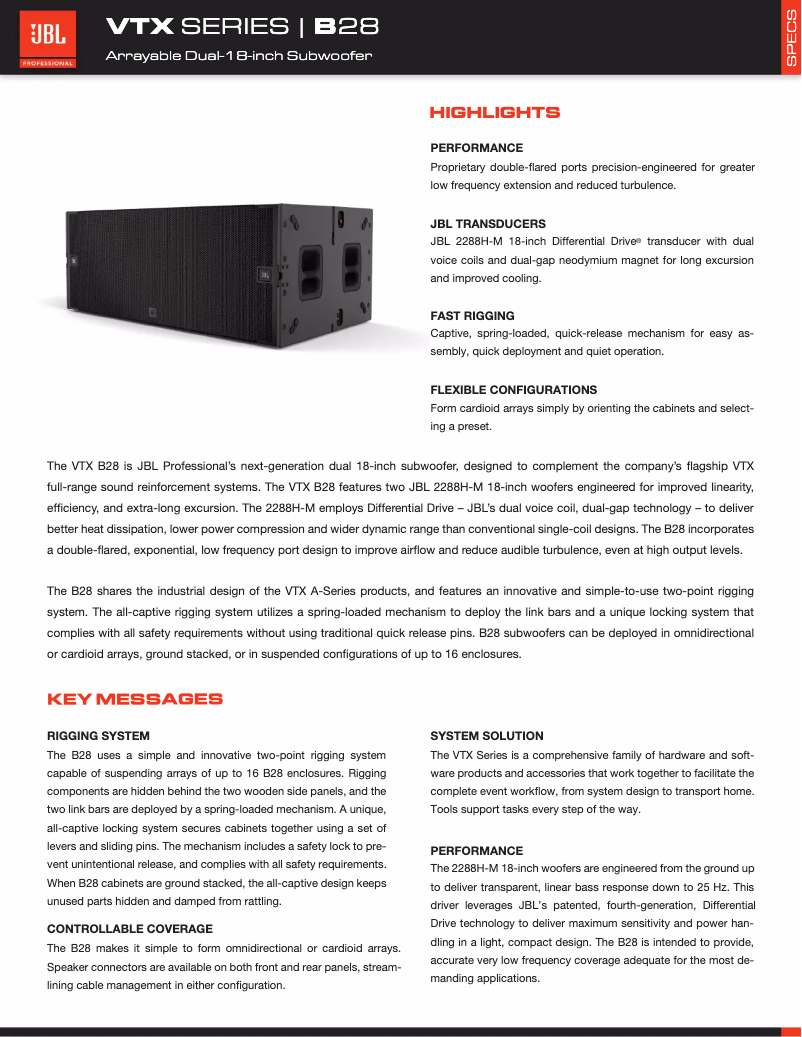 Image de la première page du manuel de l'appareil VTX B28