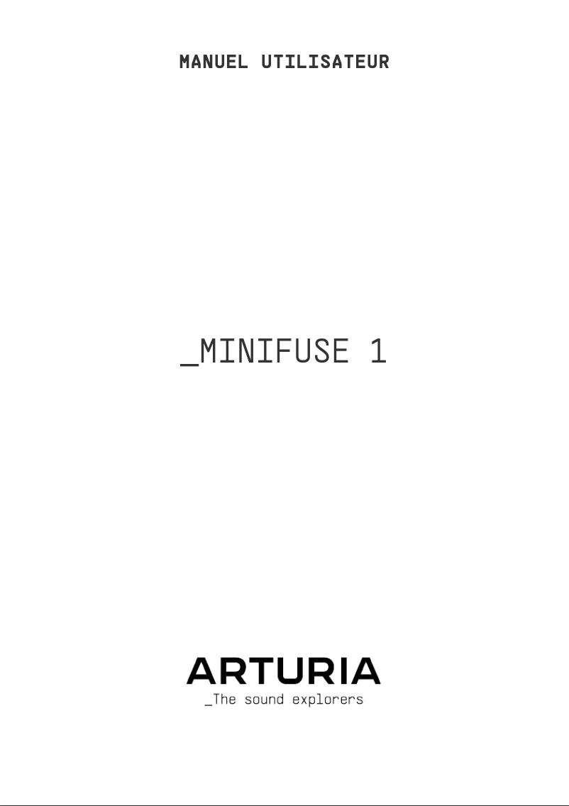 Page n°1 - Manuel utilisateur Arturia MiniFuse 1