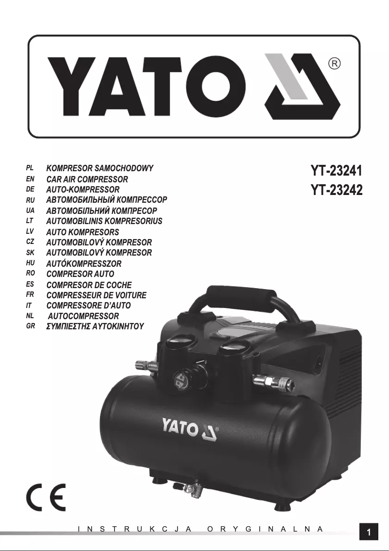 Page 1 de la notice Manuel utilisateur Yato YT-23241