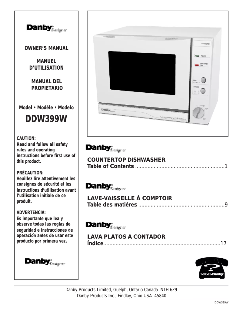 Page n°1 - Mode d'emploi Danby DDW399W