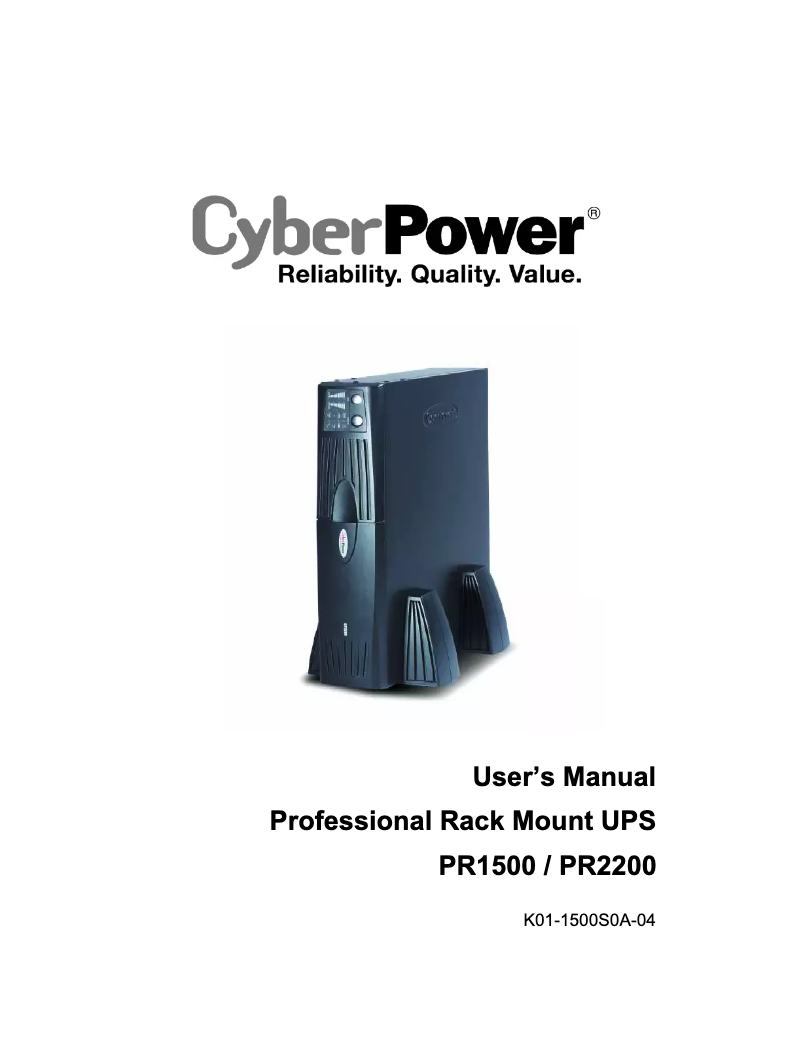 Page 1 de la notice Manuel utilisateur CyberPower PR2200SWRM2U