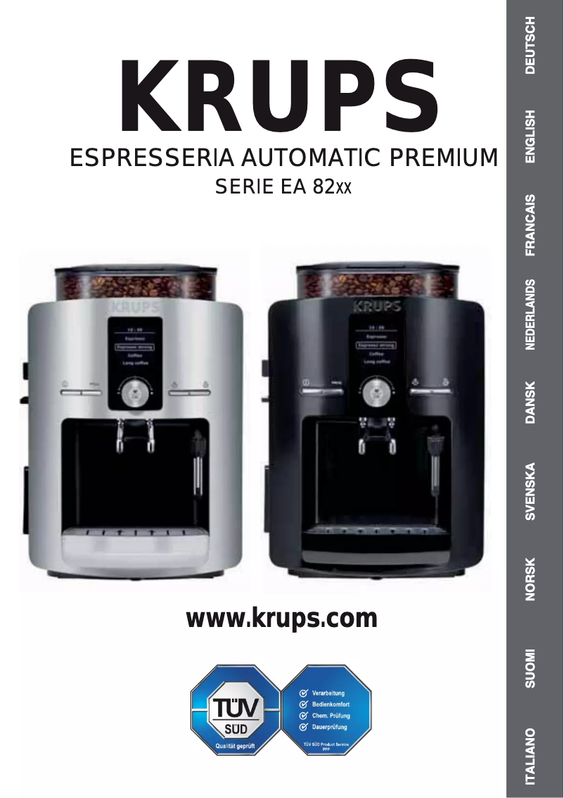 Page n°1 - Manuel utilisateur Krups Espresseria Automatic EA8250