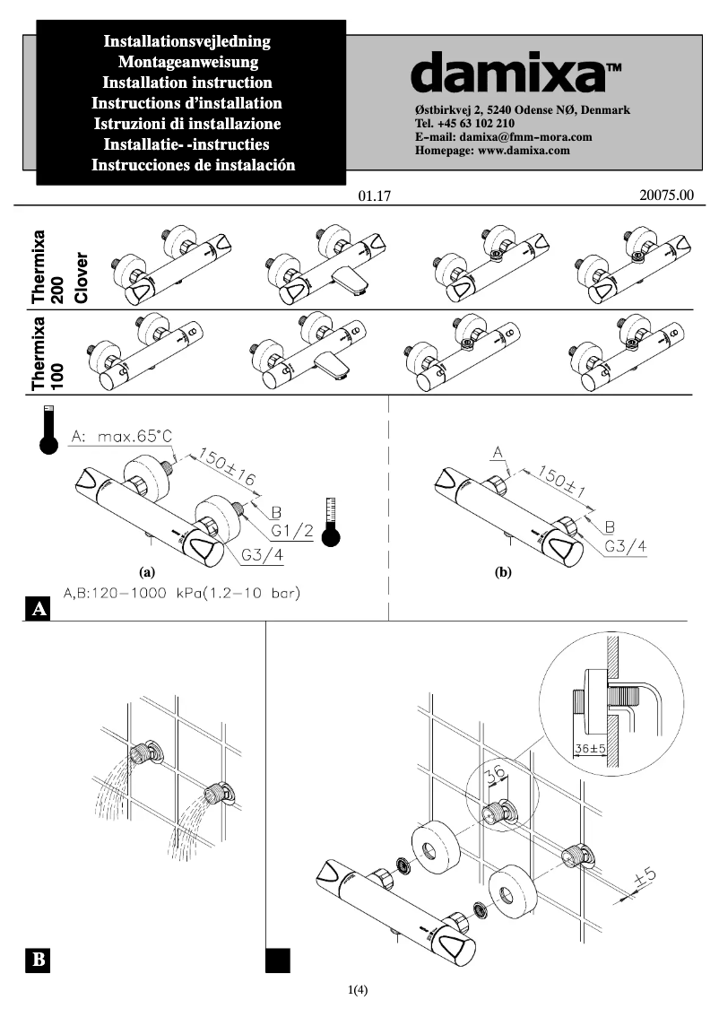 Page n°1 - Manuel utilisateur Damixa 5740100