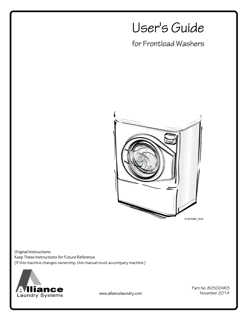 Page 1 de la notice Manuel utilisateur Speed Queen ATGE9A