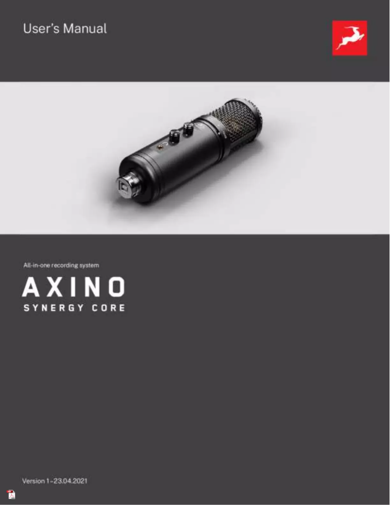 Page 1 de la notice Manuel utilisateur Antelope Axino Synergy Core