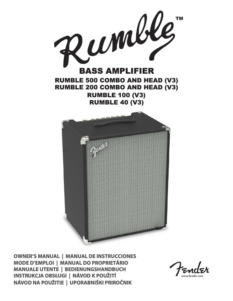 Page n°1 - Manuel utilisateur Fender Rumble 100