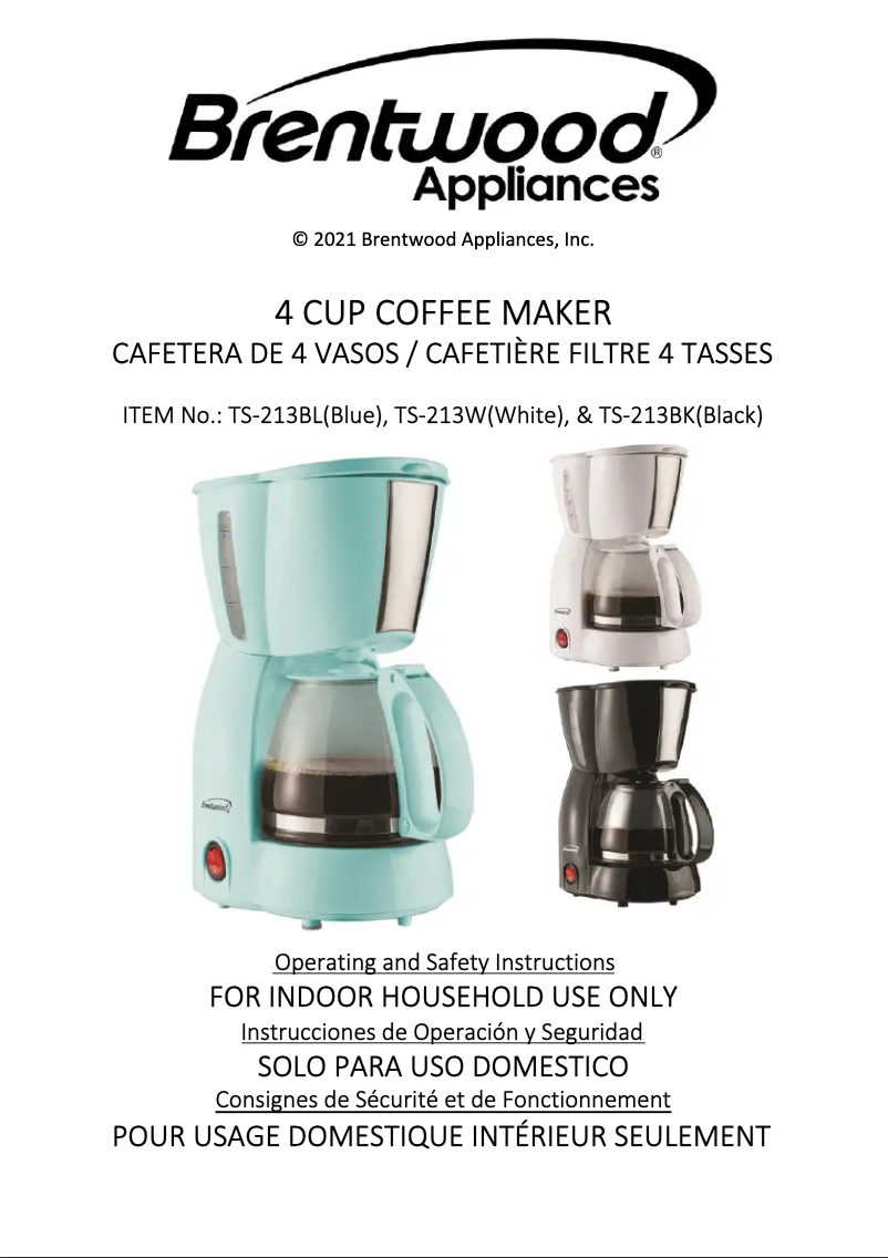 Page 1 de la notice Manuel utilisateur Brentwood TS-213BK
