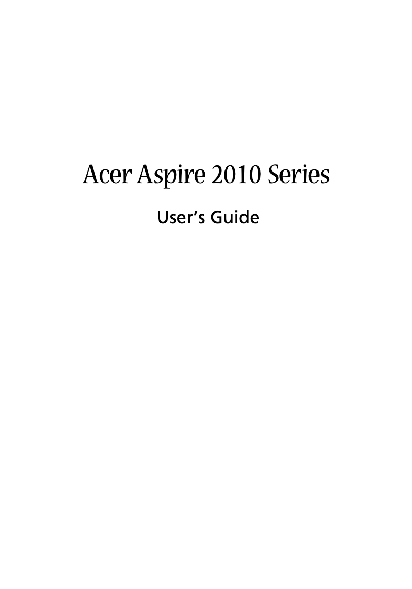 Imagen de la primera página del manual del dispositivo Aspire 2010