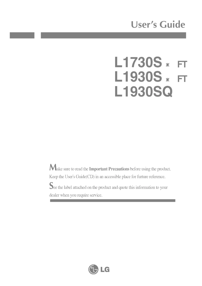 Image de la première page du manuel de l'appareil L1930SQBFT