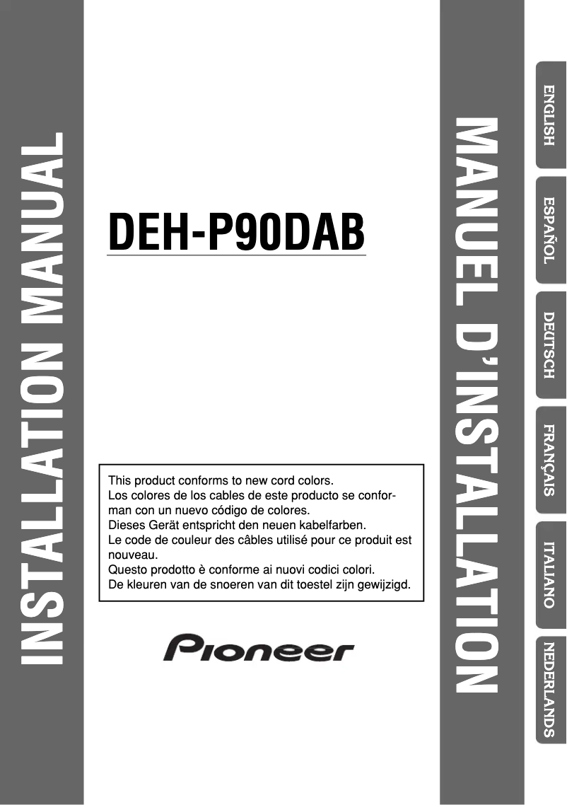 Page 1 de la notice Manuel utilisateur Pioneer DEH-P90DAB