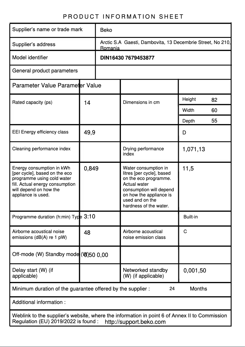 Image de la première page du manuel de l'appareil DIN16430