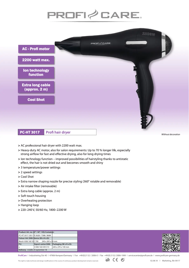 Image de la première page du manuel de l'appareil PC-HT 3017