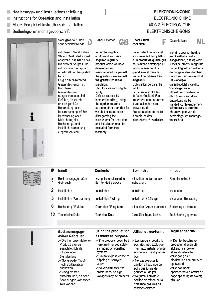 Page 1 de la notice Manuel utilisateur Grothe Croma 230A
