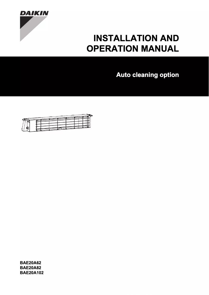 Page 1 de la notice Guide d'installation Daikin BAE20A102