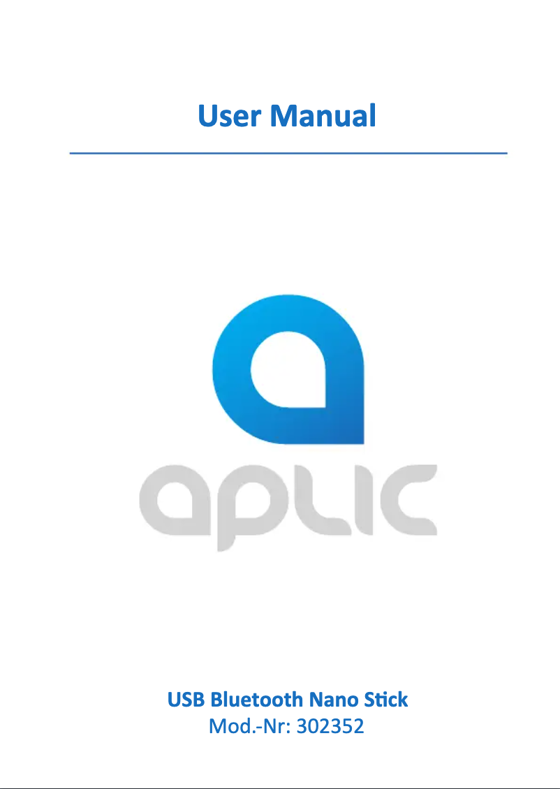 Page n°1 - Manuel utilisateur Aplic 302352