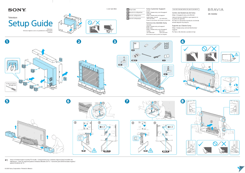 Page n°1 - Guide d'installation Sony XR-100X92
