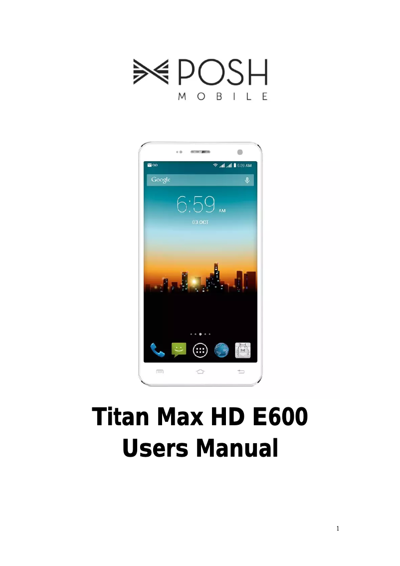 Image de la première page du manuel de l'appareil Titan Max HD E600