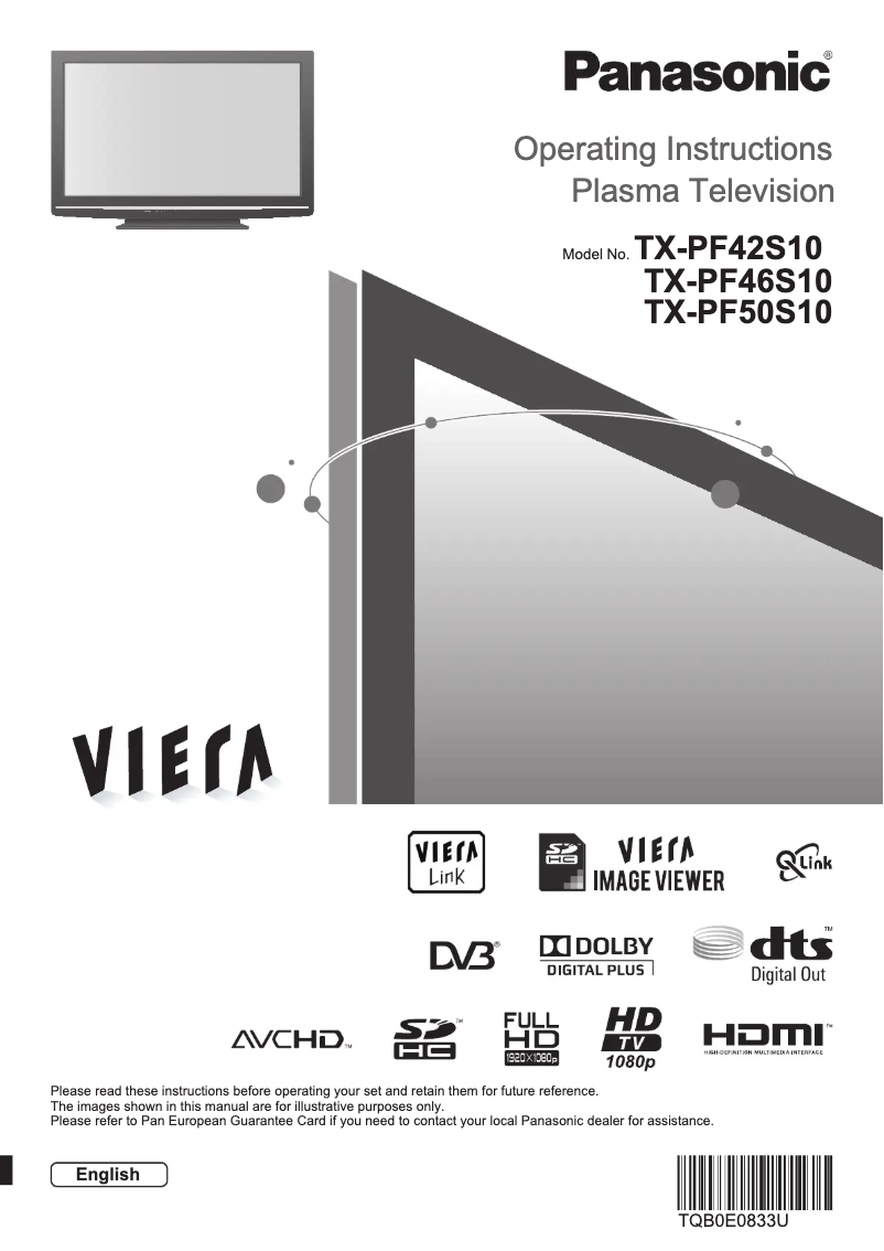 Página 1 del manual Manual de usuario Panasonic Viera TX-PF42S10